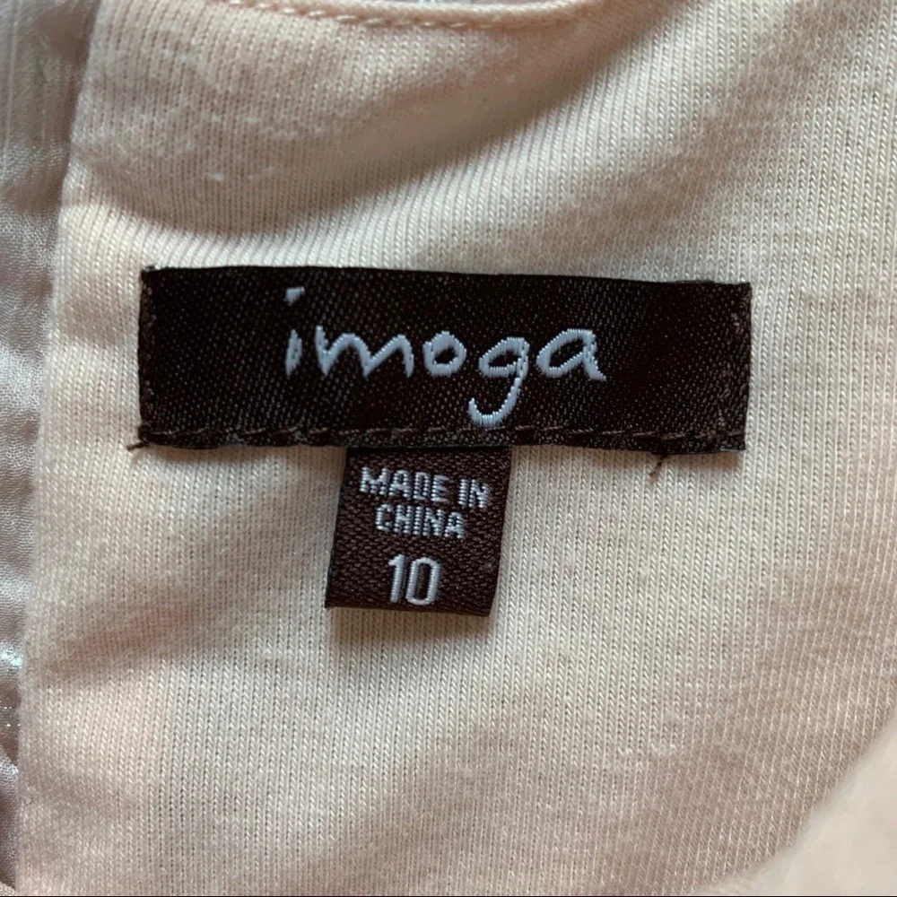 Imoga Blush Pink and Silver Chiffon Dress 10G